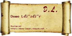 Deme Lázár névjegykártya